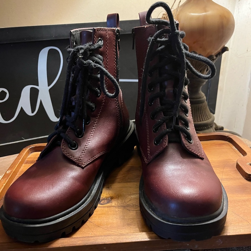 Soda Women Combat Army Military Motorcycle Platform Boots Side Zipper